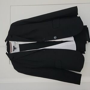 J Crew Women's Suit Set: black pants, black jacket, white shirt